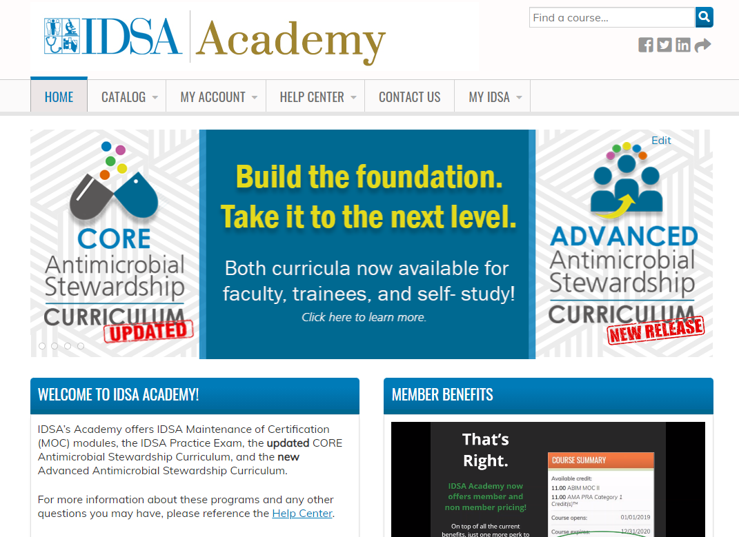 IDSA Academy Home page image